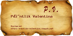 Pántlik Valentina névjegykártya
